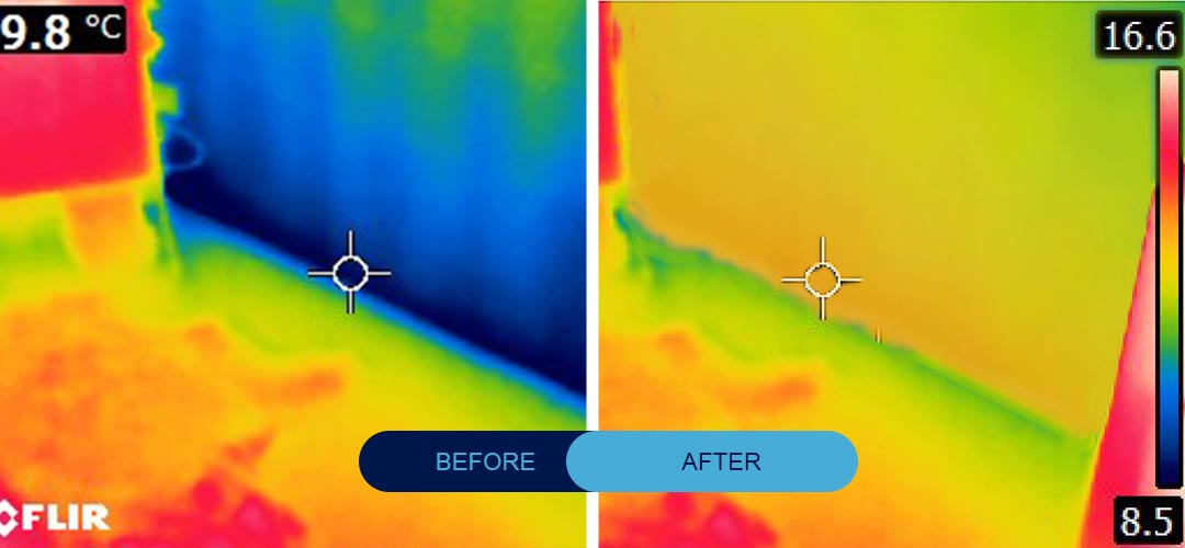 Before and after using YetiFoam