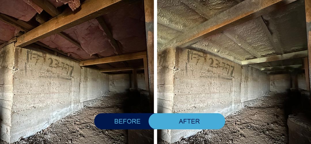 Before and after underfloor insulation | YetiFoam